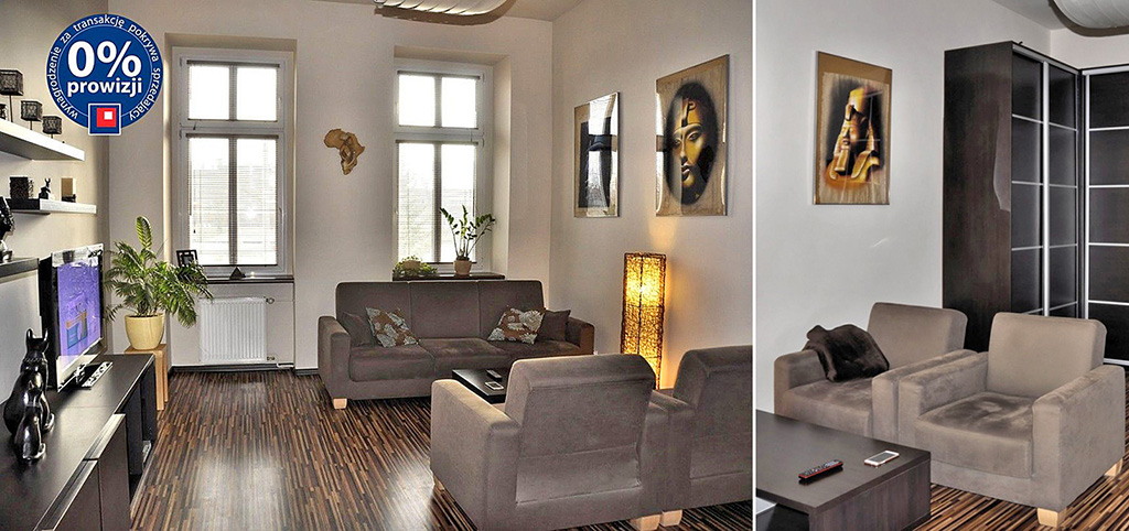 zdjęcie przedstawia fragment salonu w luksusowym apartamencie do sprzedaży we Wrocławiu