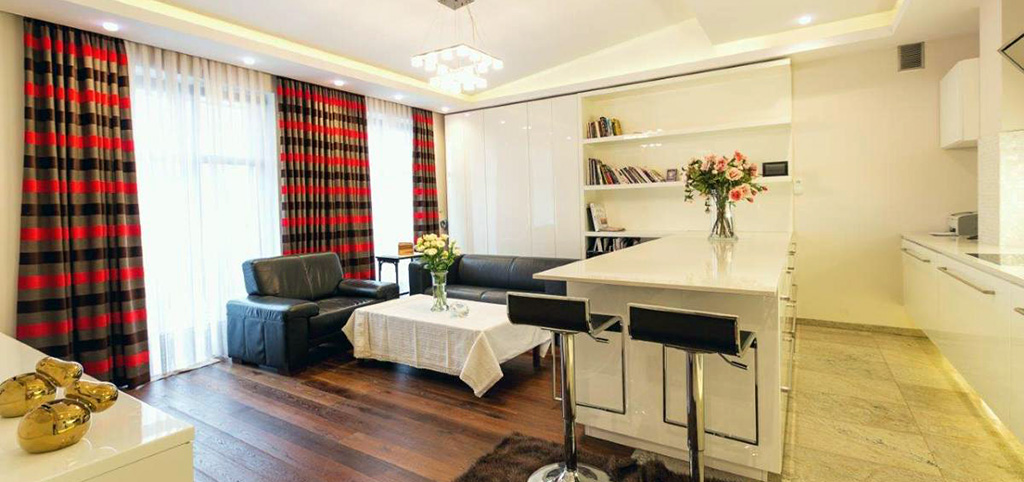 zdjęcie przedstawia salon apartamentu na sprzedaż w Krakowie na Starym Kaziemierzu